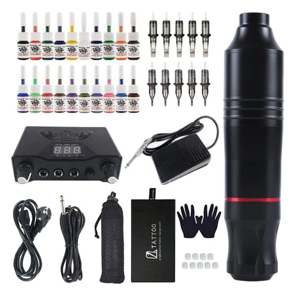 Contemporary Maxbell Professional Cartridge Tattoo Machine Pen Rotary Set Foot Pedal Black Excellent