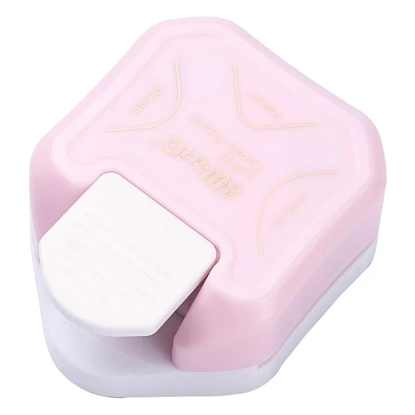 Clean Maxbell Paper Punch 3 in 1 Corner Punch for DIY Projects Card Making Tools Pink Organic