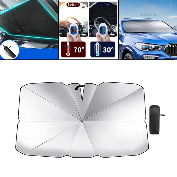 Powerful Maxbell Windshield Sun Shade Umbrella Car Sunshade Protector for Automotive SUV L Verified
