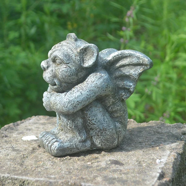 Certified Maxbell Garden Statue Gothic Sitting Sculpture Art Decor for Yard Lawn Decoration Style A Green