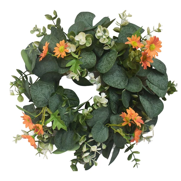 Safe Maxbell 12 Eucalyptus Wreath Garland Greenery for Front Door Holiday Decoration orange Specialty