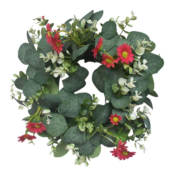 User-Friendly Maxbell 12 Eucalyptus Wreath Garland Greenery for Front Door Holiday Decoration rose red Classic
