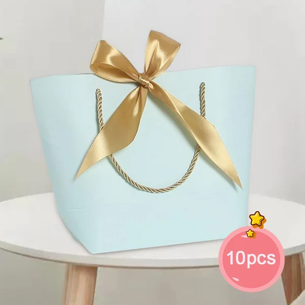 Premium Material Maxbell 10x Gift Bags Bulk Reusable Merchandise Bags for Anniversaries Birthday Blue S Advanced