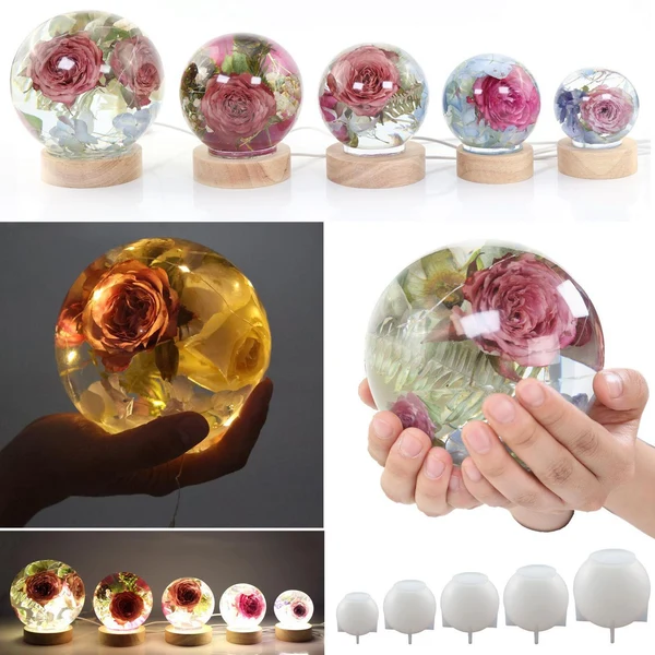 Flexible Maxbell Sphere Ball Resin Mold Silicone Epoxy Mould DIY Pendant Jewelry Making Tool 90mm Practical