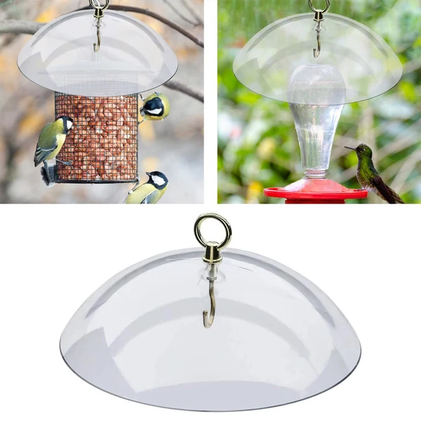 Fast Maxbell Hanging Bird Feeder Protective Cover 10 inch Mealworm Feeders Cover Baffle Transparent Fine