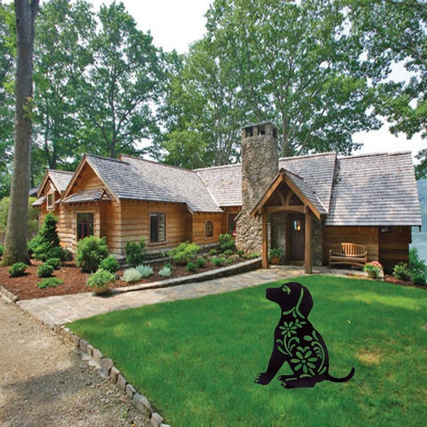 Flexible Maxbell Black Dog Shaped Decor Figure Acrylic Garden Stake for Backyard Lawn Home First-Class