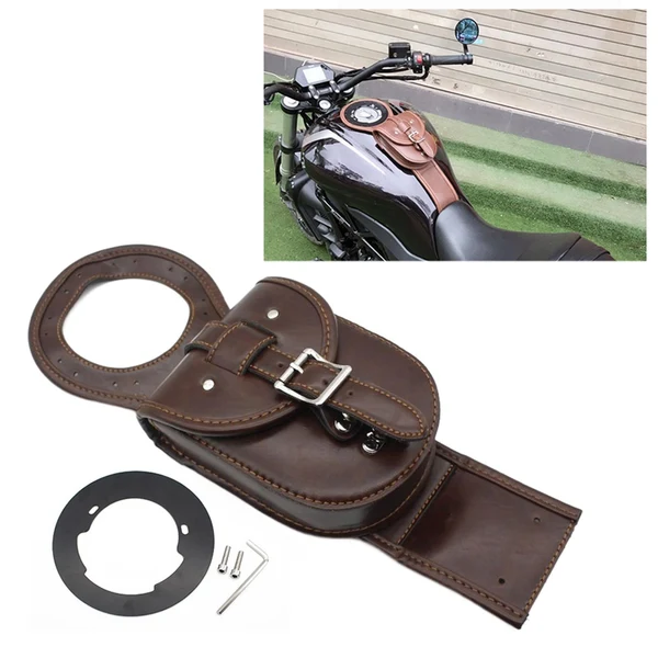 Artisan Maxbell Oil Fuel Tank Bags PU Leather Brown Retro Tool Bag for Benelli Leoncino Reusable