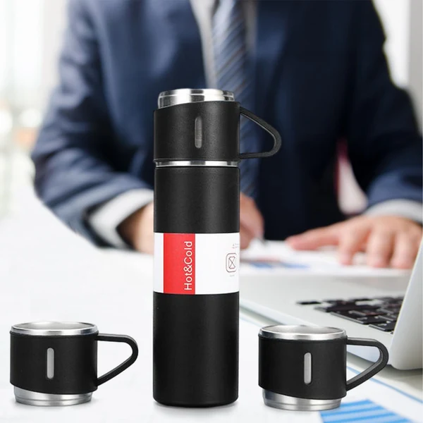 Quality Maxbell 500ml Vacuum Bottle Business Trip Water Bottle for Coffee 1Set Black Convenient
