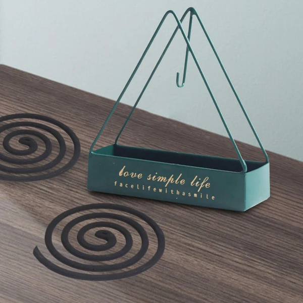 World-Class Maxbell Wrought Iron Mosquito Coil Holder Incense Holders for Living Room Garden Triangle Green Pure