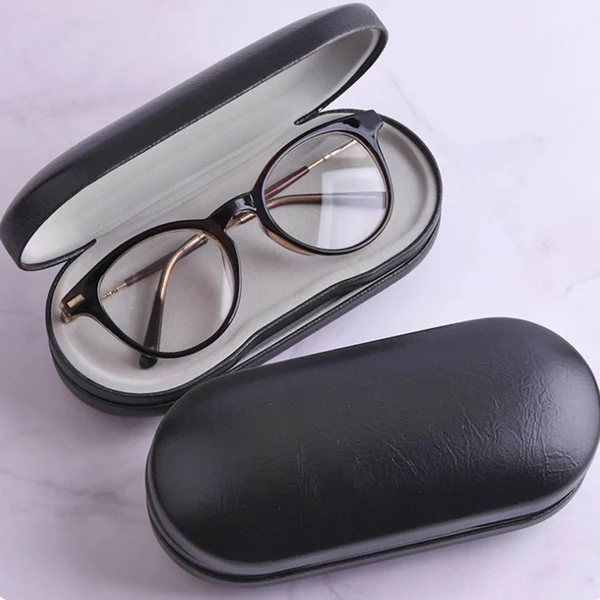 High-Performance Maxbell Dual Eyeglass Case Contact Lens Box Glasses Container Hard Case Black Fine Crafted