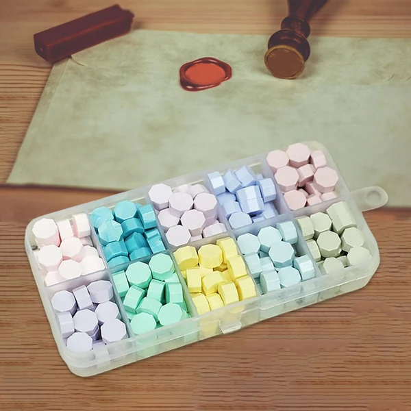 Original Maxbell 600Pcs Multi Color Wax Seal Beads DIY Sealing Wax Bead for Wine Packages Macaron Mix Smooth