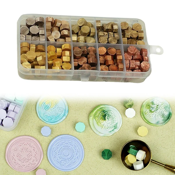 High-Performance Maxbell 600Pcs Multi Color Wax Seal Beads DIY Sealing Wax Bead for Wine Packages Gold Mix Exceptional