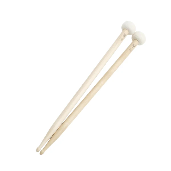 User-Friendly Maxbell 2x Maple Wood Felt Drum Sticks Wood Tip for Acoustic Drums Accessories Long-Lasting