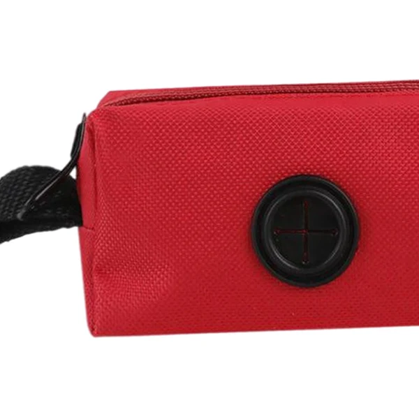 Trendy Maxbell Dog Poop Bag Holder Storage Bag with Zipper Oxfor Cloth for Puppy Pet Hiking Red Consistent