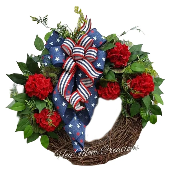 Comfortable Maxbell Rattan Independence Day Wreath 4TH July Front Door Wall Graduation Garland C Top-Quality