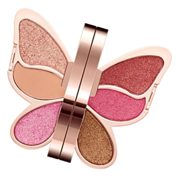 Long-Lasting Maxbell Portable 6 Color Butterfly Eyeshadow Palette Shimmer Matte Red Rose Exceptional