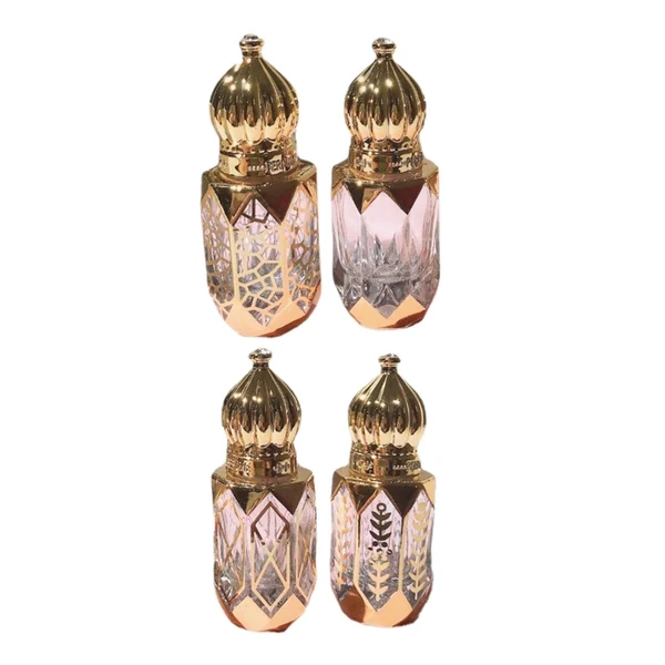 Authentic Maxbell 4Pcs Roll On Bottles Gold Empty Roller Ball 6ml Luxury for Fragrance Travel High-Grade