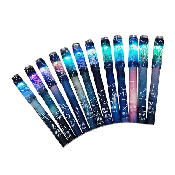 High-Quality Maxbell 12 Pieces Folding Spinning Pen Rolling Rotating Colorful LED Pen Magnetic Long-Lasting