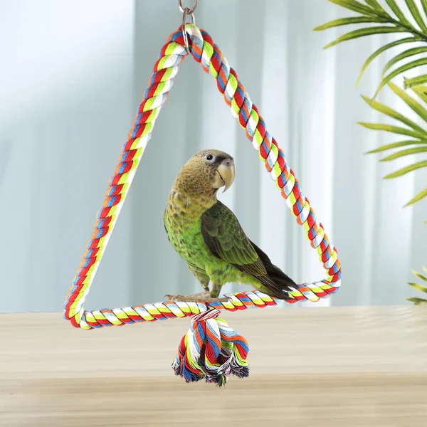 Artisan Maxbell Parrot Rope Budgie Bell Swing Bird Cage Conure Cockatiel Perch Chew 15x18cm Trusted