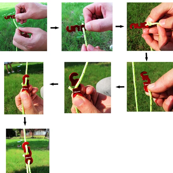 Breathable Maxbell 4x Tent Rope with S Tensioner High Strength for Tying Down Tarp Camping Tent Pure