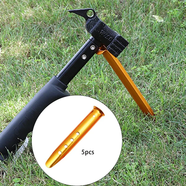 Minimalist Maxbell 5Pcs Portable Tent Stakes Pegs Ground Nails Snow Sand Camping Yellow 23cm Casual