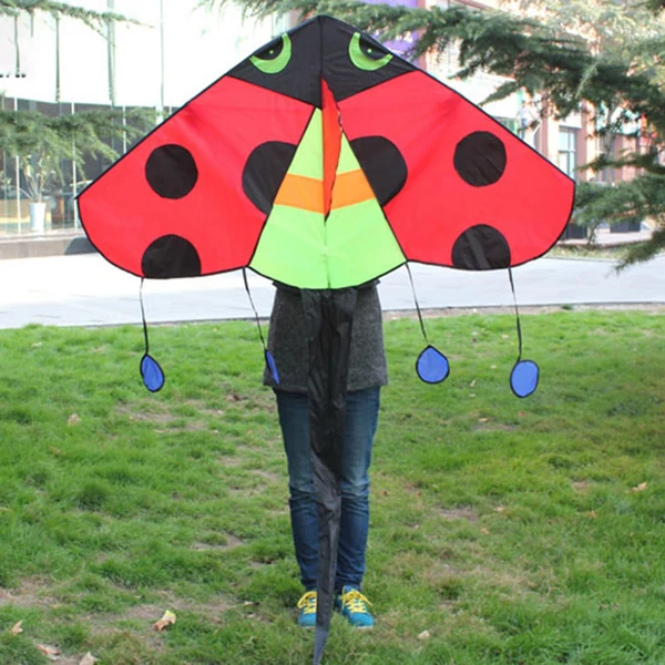 Smart Maxbell Ladybug Fly Kite Easy to Fly Triangle Kite with String Delta Kite for Sports Sustainable