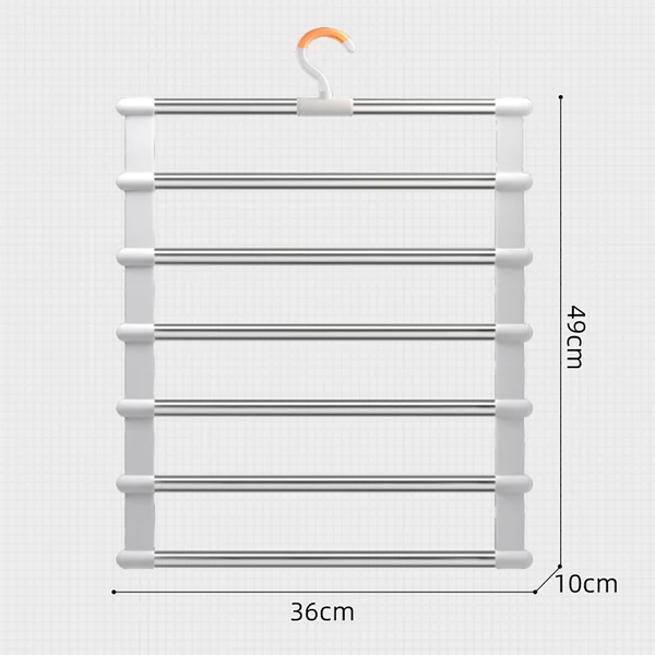 Reusable Maxbell Pants Trouser Hangers Closet Storage Organizer 6 layers Aluminum Safe