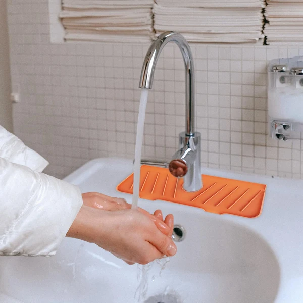 Traditional Maxbell Kitchen Faucet Sink Splash Guard Sink Draining Pad for Bathroom Home Orange Smart