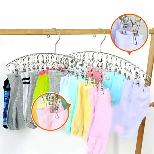 Authentic Maxbell 2x Clothes Drying Rack Laundry Hanger Windproof for Drying Socks Mask Scarfs Comfortable