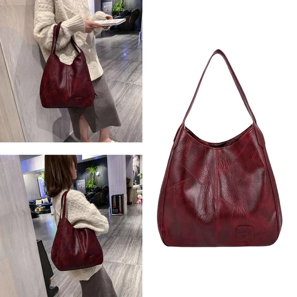 Convenient Maxbell Fashion Hand Bag Tote Purse Satchel Women Girl Travel PU Shoulder Bag Red Fashionable