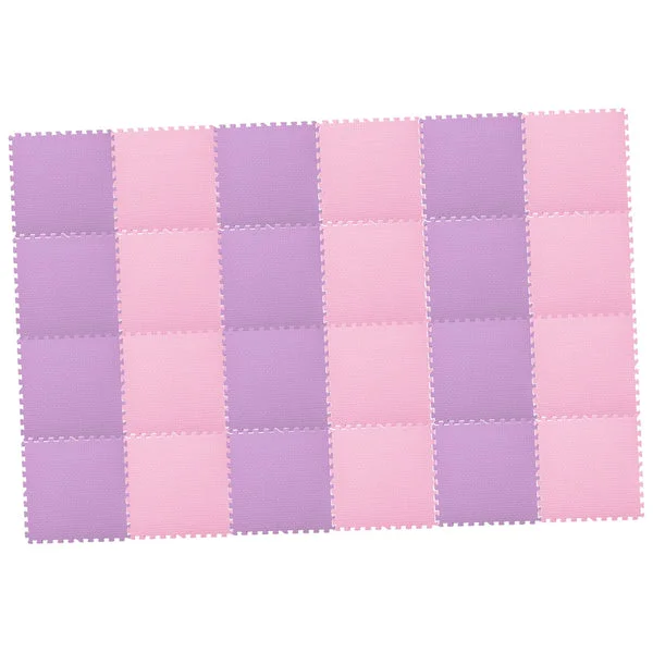 Casual Maxbell EVA Baby Puzzle Mat Climbing Pad Floor Foam Play Mat Pink Purple 24Pcs Lightweight
