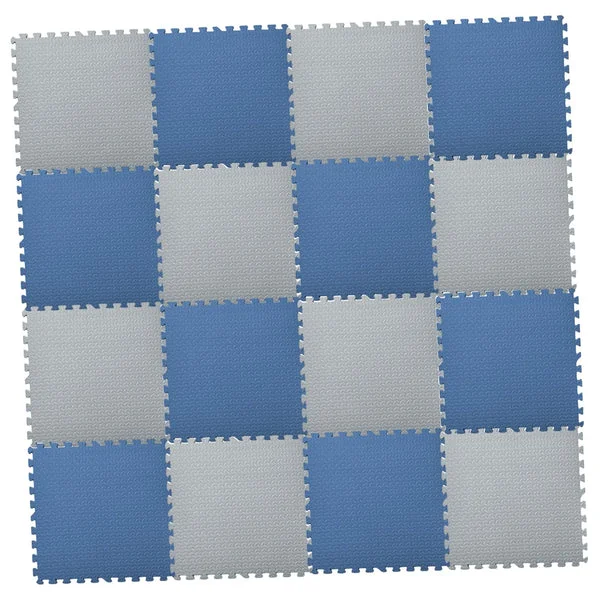 Contemporary Maxbell EVA Baby Puzzle Mat Climbing Pad Floor Foam Play Mat Blue Gray 16Pcs Optimized