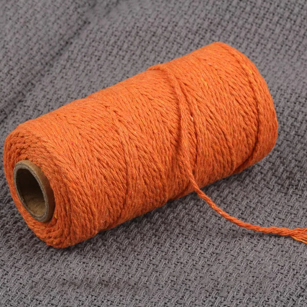 Lightweight Maxbell Twisted Cotton Rope Soft Bag String Beading Braided Rope Craft Orange Effective