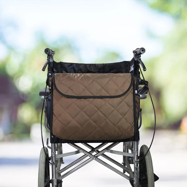 Clean Maxbell Wheelchair Bag Storage Pouch Tote for Travel Rollator Seniors Coffee Long-Lasting