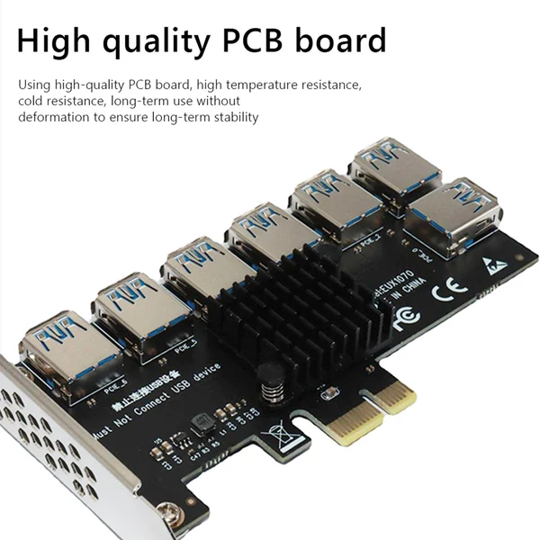 Powerful Maxbell PCIe 1 to 7 PCI Express USB3.0 Ethereum Mining 1x to 7x for 7 8 10 High-Performance