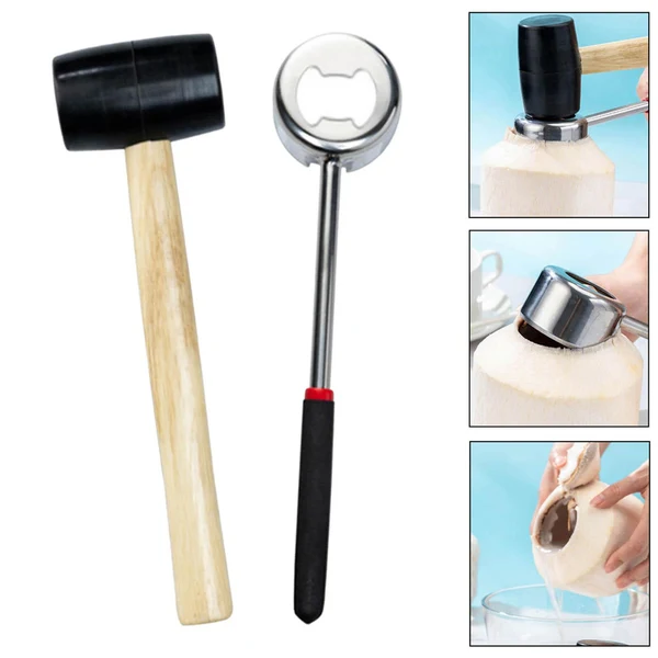 Innovative Maxbell Stainless Steel Coconut Opener Easy to Open Coconut Shredder Tool 2Pcs Fine