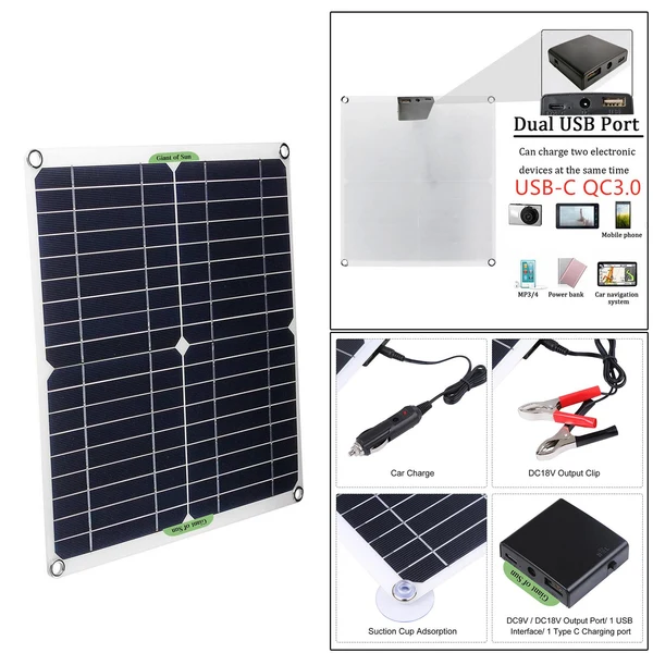 Versatile Maxbell 5V6A Solar Panel Mobile Phone 12V Battery Charger Boat RV Outdoor 100A First-Class