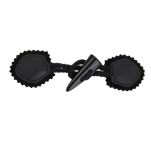 Classic Maxbell Pair PU Loops with Toggle Fastener Duffle Buttons for Overcoat Black 17cm Breathable