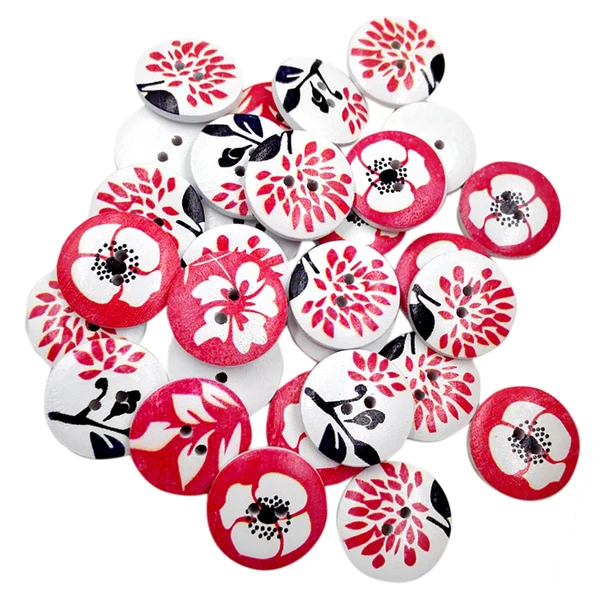Relaxed Maxbell Pack of 50 Assorted Colored Wooden Buttons 2 Holes Flat Back Buttons for Sewing and Crafts 20mm Exclusive