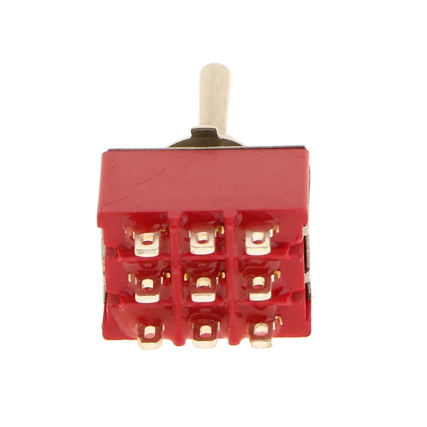 First-Class Maxbell 5pcs Red On On Mini Toggle Switch 9 PIN 3PDT Length 35mm Minimalist