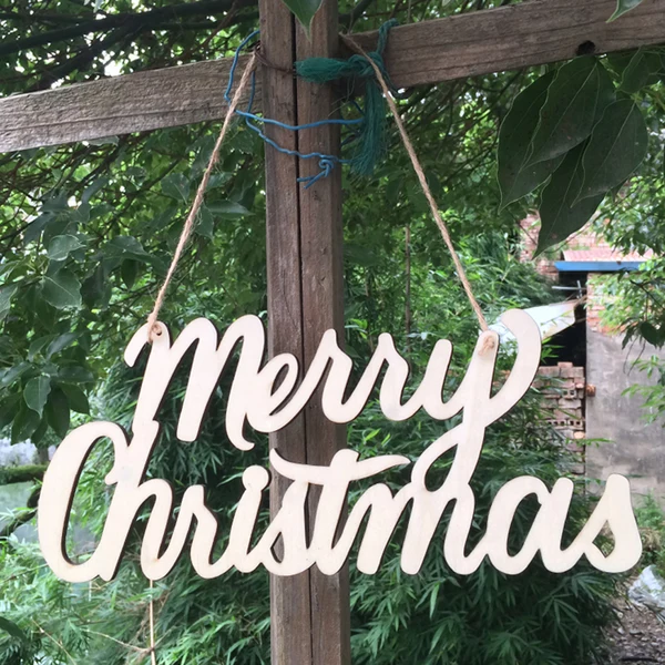 Expertly Made Maxbell Vintage Wooden Cutout Merry Christmas Hanging Decoration Ornaments Environmentally Friendly