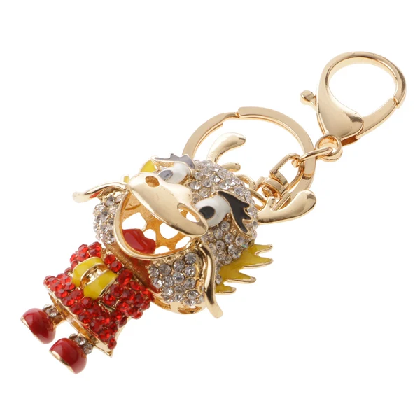 Crafted Maxbell Cute Dragon Charm Pendant Crystal Purse Bag Car Key Chain Ring Keychain Keyring Red High-Performance