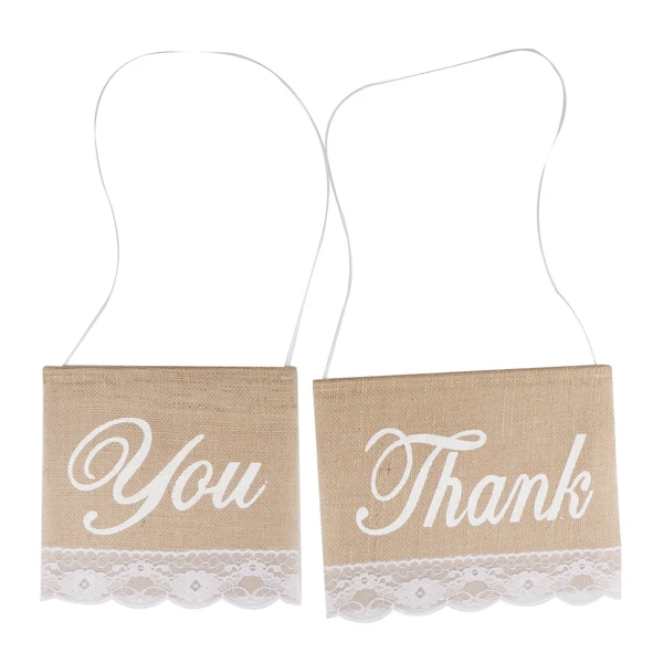 Easy-to-Use Maxbell Thank You Signs Hessian Burlap Chair Banner Rustic Wedding Decoration Enhanced