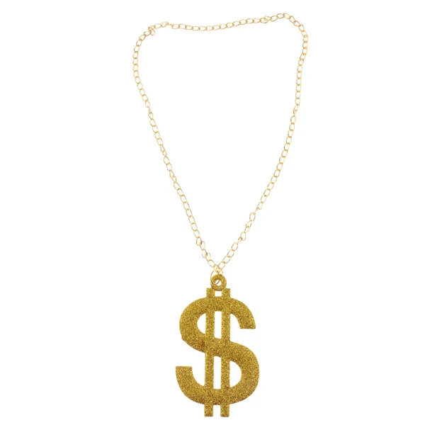 High-End Maxbell Glitter Bling USD Dollar Pendant Hip Hop Fancy Dress Chain Necklace Gold Durable