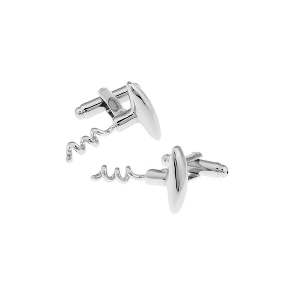 Convenient Maxbell Mens Fashion Party Image Series Silver Red Wine Bottle Opener Shaped Cufflinks User-Friendly