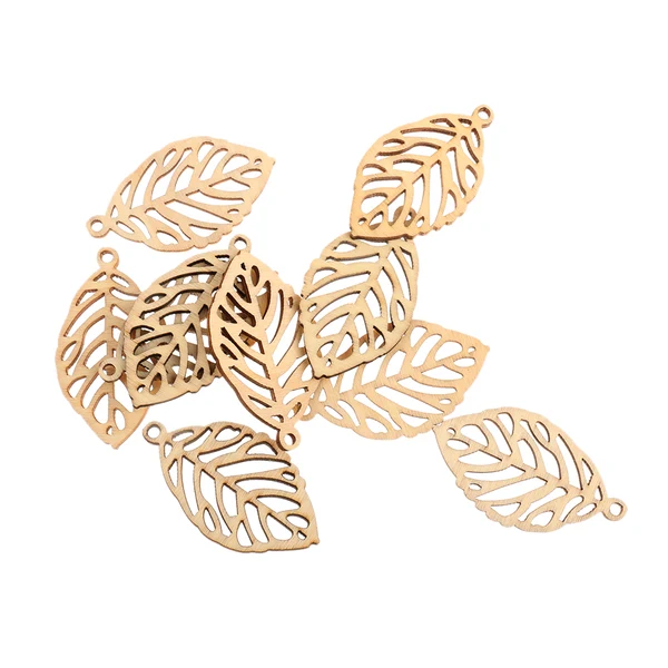 Traditional Maxbell Pack of 10 Hollow Out Leaves Wood Shapes Wood Charms for Woodcrafts Trusted