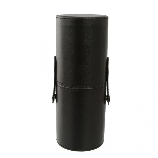 Premium Material 2pcs Empty Box PU Leather Portable Makeup Cosmetic Brushes Storage Organizer Holder Cups - Black Next-Generation