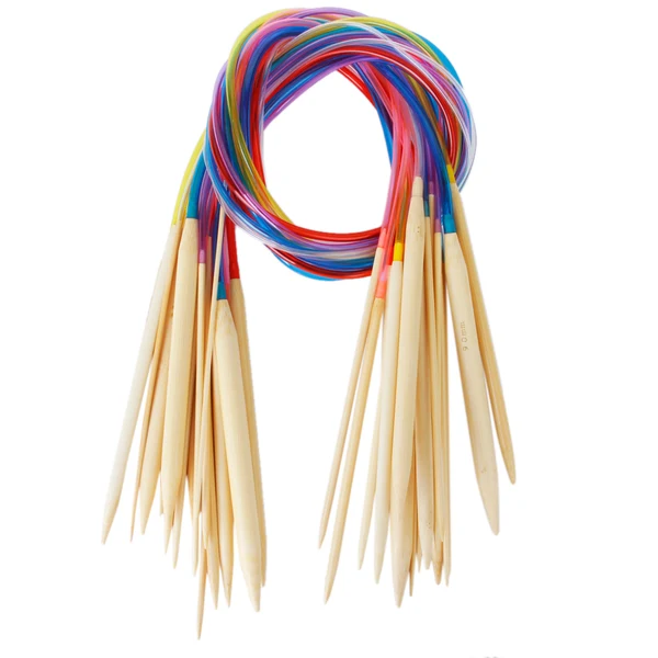 Responsible Maxbell 18 Sizes Bamboo Circular Knitting Weave Needles with Colorful Tube Original