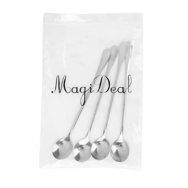Casual Maxbell 4 x Super Long Stainless Steel Spoons for Coffee Sodas Honey Spoon Tableware Long-Lasting