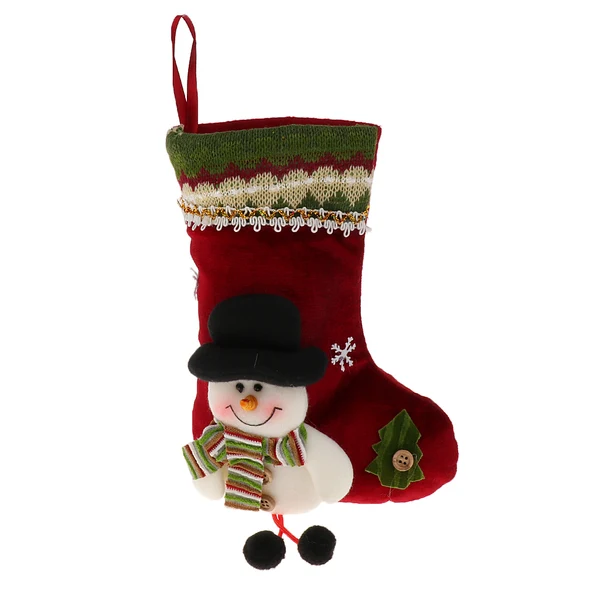Enhanced Maxbell Snowman Pattern Christmas Stocking Sock Xmas Holiday Decoration Gift Stylish
